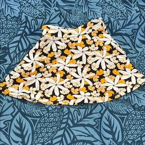 Ava Sky size 6 girls. Floral A-Line Skirt - Black and Yellow